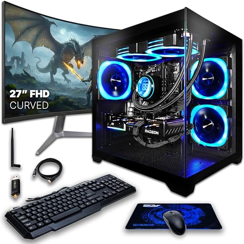 SAAV Drex Prebuilt Gaming PC Bundle Desktop Tower Intel Core i7-12700KF GeForce RTX 5060 8GB GDDR6...