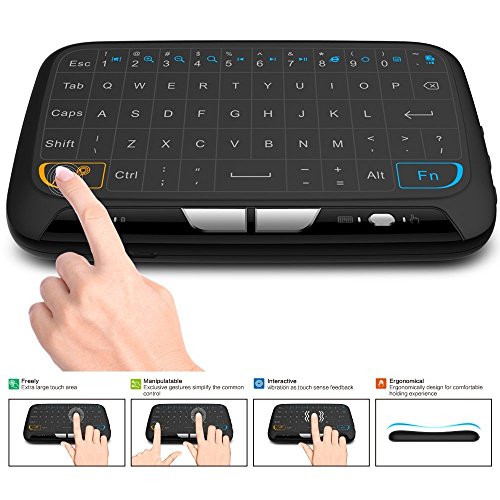 ACEMAX teclado inalámbrico y ratón táctil Combo, 2.4GHz Mini teclado con Panel táctil completo Mouse remoto para Android TV Box, HTPC, IPTV, PC, portátil, PS3, Xbox 360, Smart TV y más