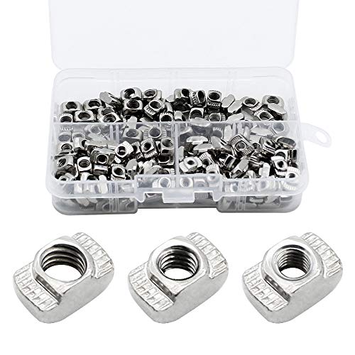 SPTwj 180 pieza Tuerca con ranura en T niquelada M3 M4 M5 para perfil de aluminio Norma europea