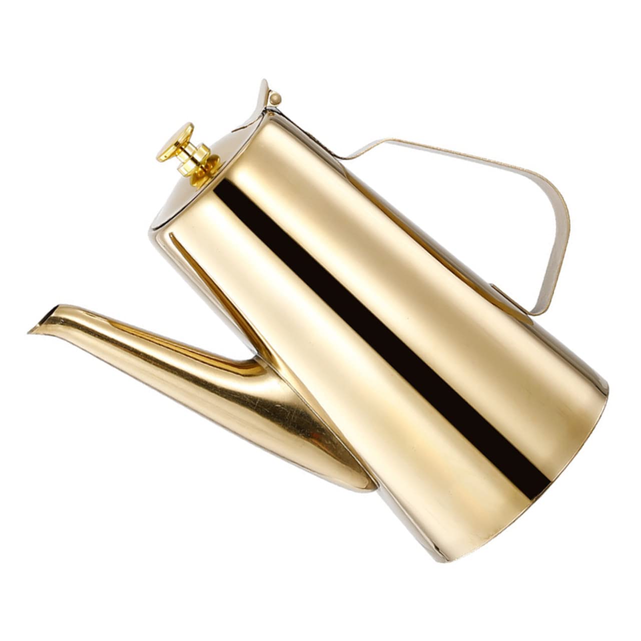 Kichvoe Oil Strainer Stainless Steel Oil Pot Dispenser Bottle Grease Storage Can Vinegar Dispenser Kettle with Fine Mesh Cold Water Pitcher for Home Kitchen Golden