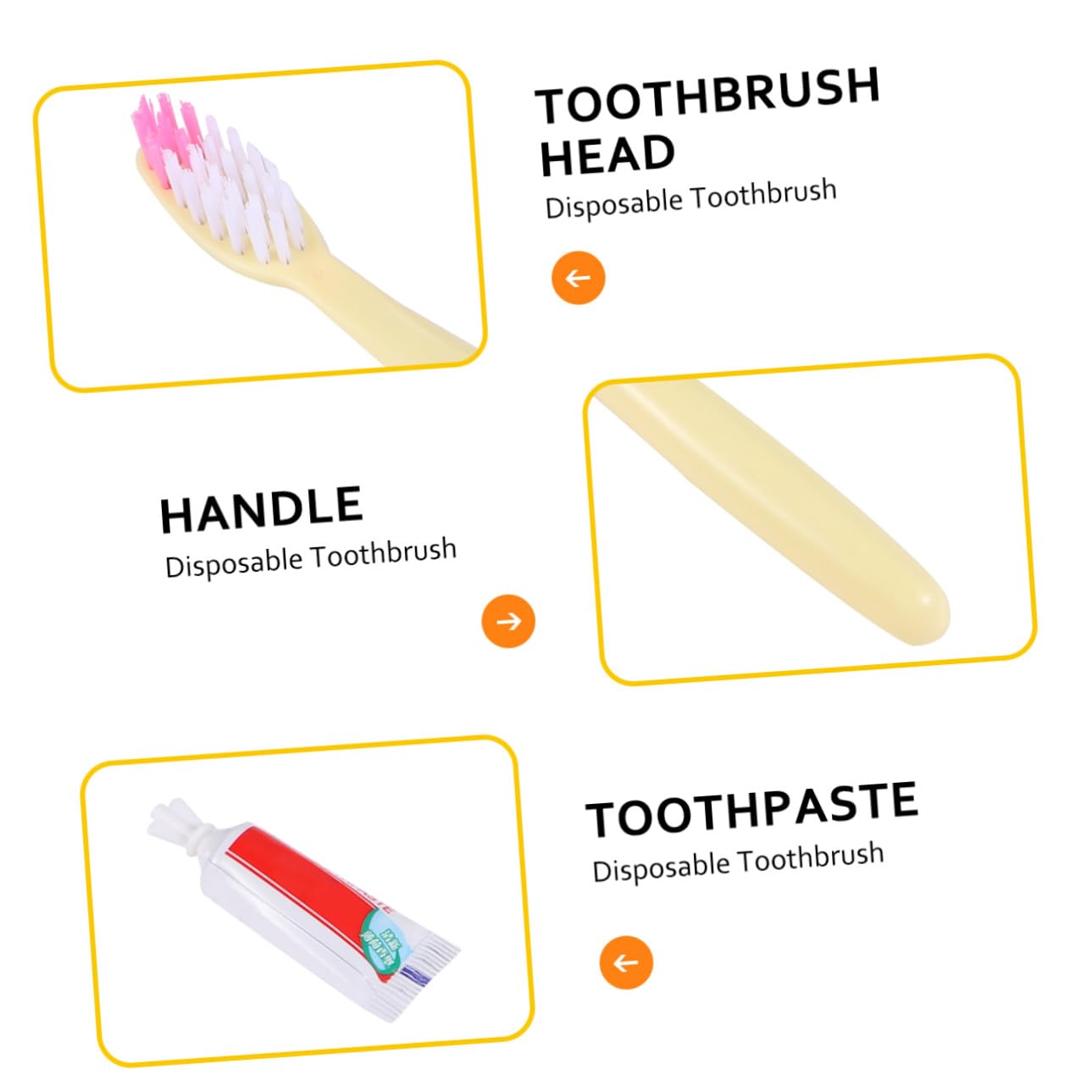 Set 100 con Viaggio da Monouso Dentifricio Hotel Spazzolino Pezzi | Monouso, Confezionati Singolarmente, Plastico, Formato Tascabile, per Viaggio e Hotel, Accessorio Dentifricio Stile Casuale