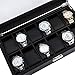 BASTUO Watch Box 12 Slots Watch Display Case Organizer for Men Watch Storage Case with Carbon Fiber Design, Jewelry Drawer Box with Glass Top and Lockable, Black