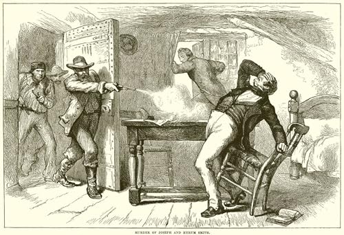 Pintura en lienzo del Asesinato de Hyrum Smith por English School para oficina, 60x90cm