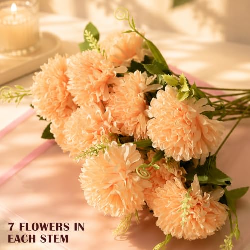 Image of Art Street Artificial Flower Bunch| Silk Peach Hydrangea Flower for Home| Bedroom, Living Room & Office Decoration |Christmas Day, New Year Set of 2 |11 Inch (Without Vase)