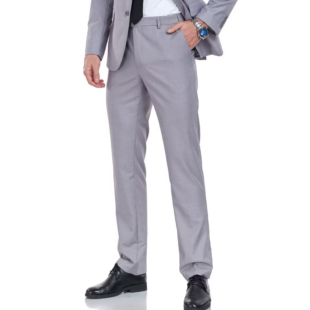 Mens Dress Pants Slim Fit Black Navy Dress Pants Trousers for Men Formal Suit Pants Casual Slacks