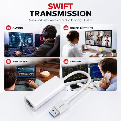 Image of FORIDA USB 2.0 to Ethernet LAN Adapter RJ45, 10 /100 Mbps Network Converter for Laptop & PC, Compatible with Windows 11 /10 /8 /7, Mac OS & Linux, Plug & Play USB to LAN Adapter