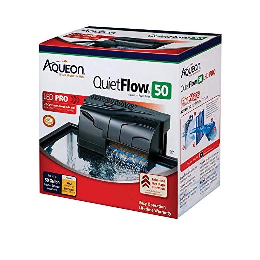 Aqueon QuietFlow 50 LED PRO Aquarium Fish Tank Power Filter For Up To 50 Gallon Aquariums