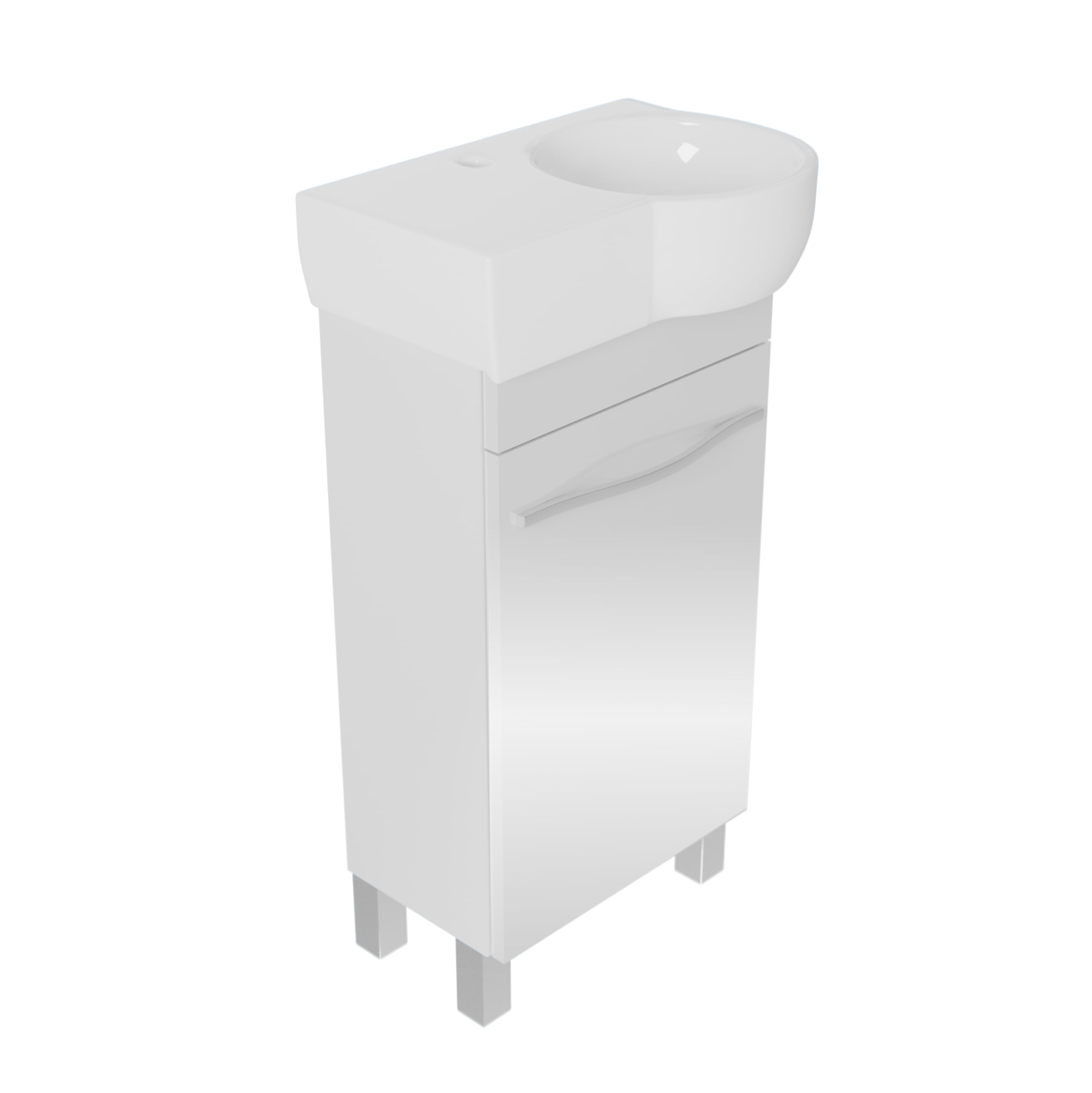 Umywalka z szafka 50 cm szerokości, Burgos szafka pod umywalkę z umywalką - szafka pod umywalkę do łazienki, szafka łazienkowa, szafki łazienkowe (Biały)
