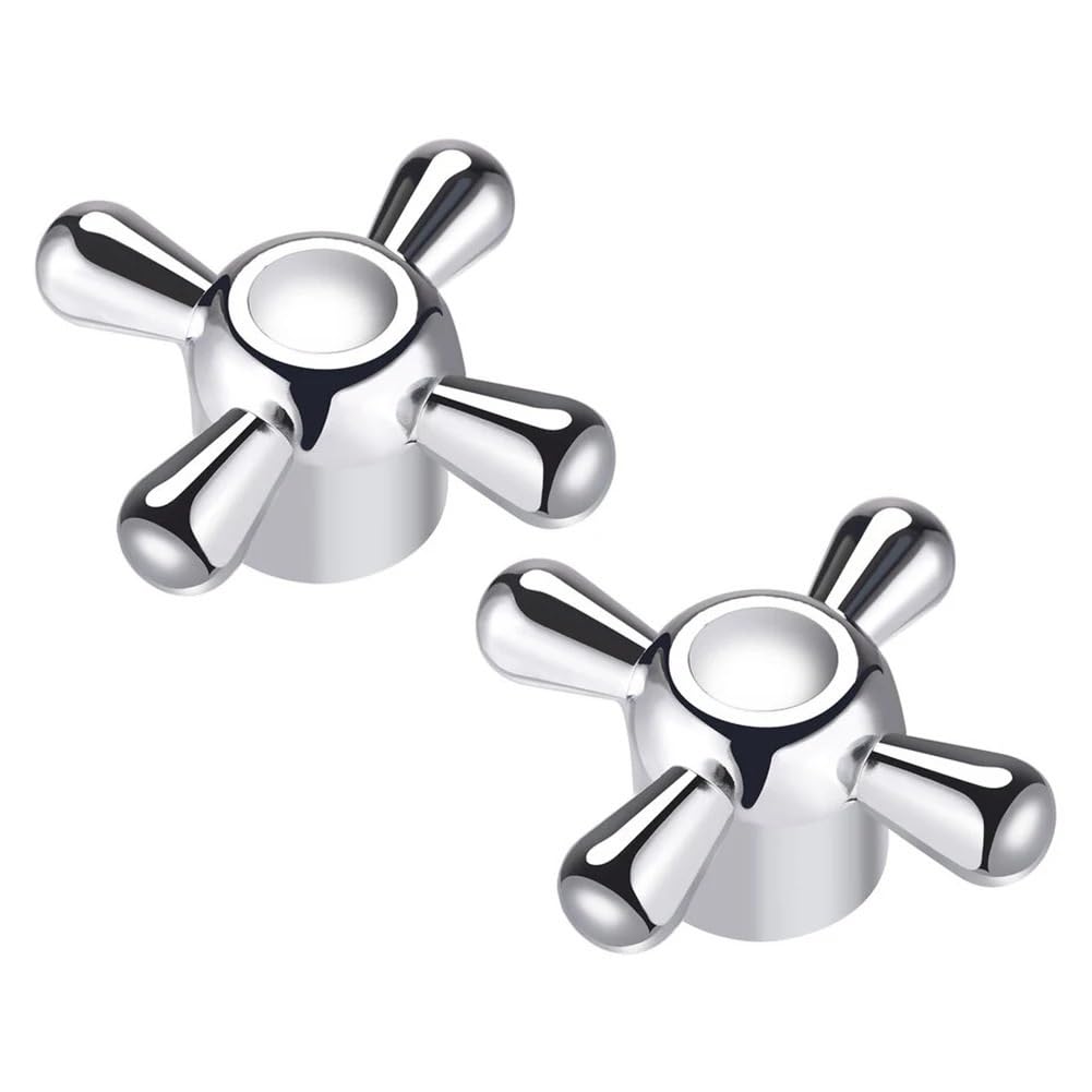 SQIANKUN Replacement Tap Heads 2pcs Faucet Handle Alloy Universal- Replacement Tap Kit for Kitchen Bathroom Parts