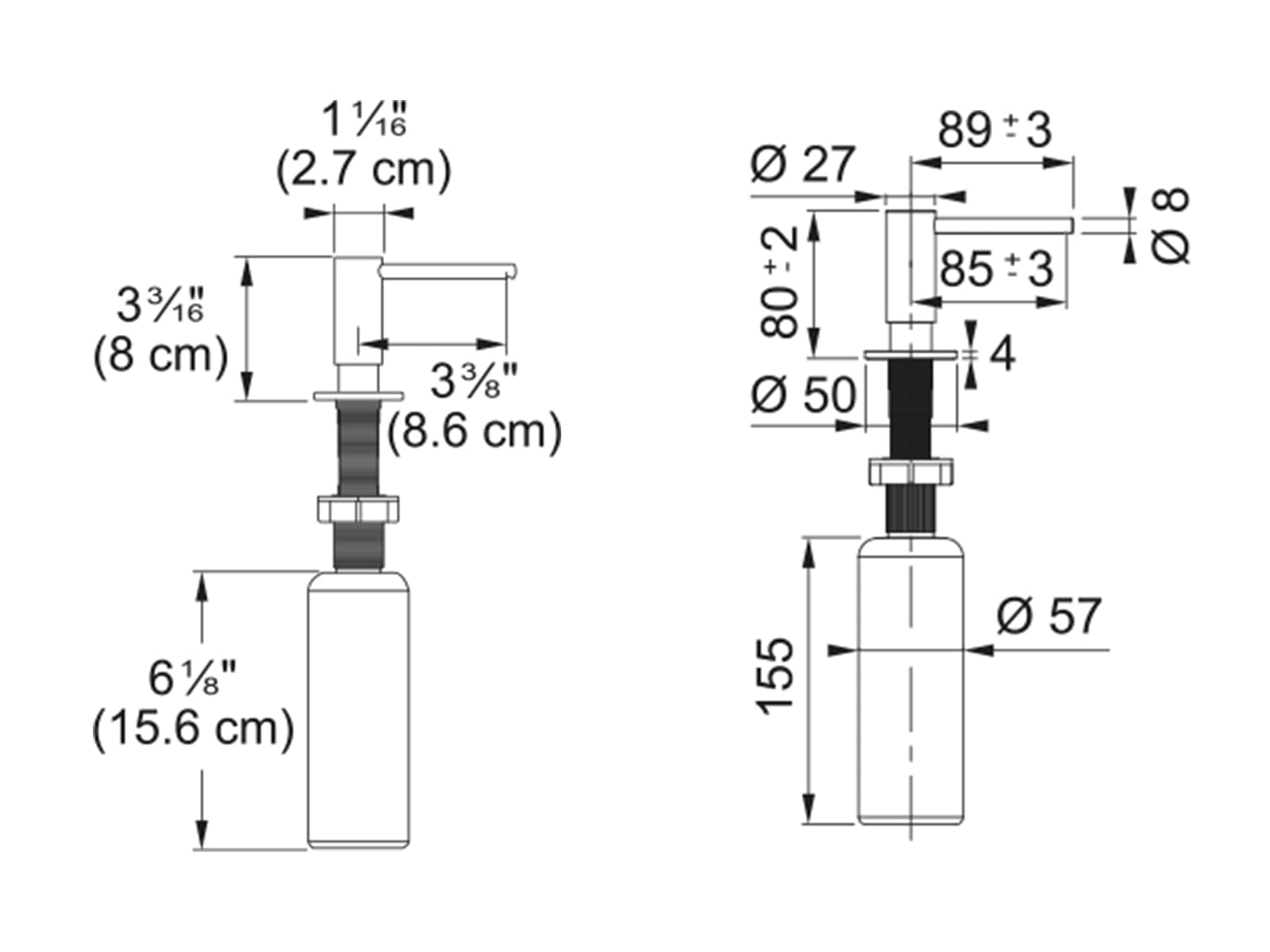 Franke 112.0717.084, Distributeur de Savon Atlas, Stainless Steel