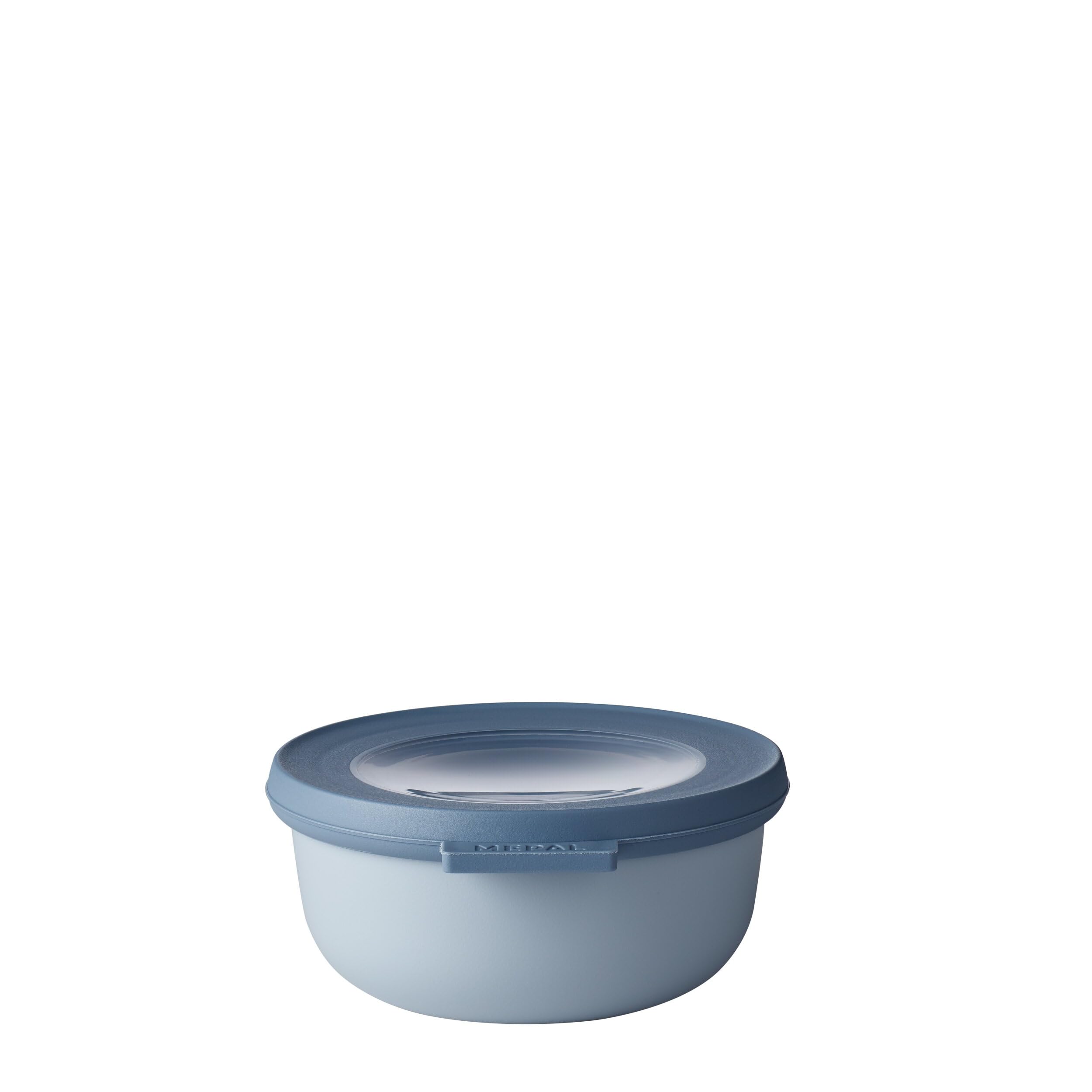 Mepal Multi Bowl Cirqula Round - Mikrowellen Geschir - Geeignet als Luftdichte Aufbewahrungsbox für den Kühlschrank, Mikrowellengeschirr & als Frischhaltedosen - 350 ml - Nordic blue