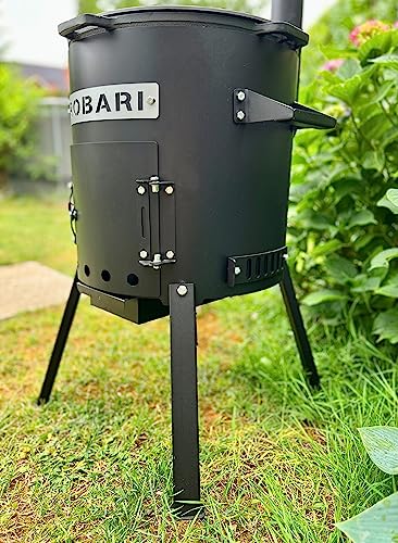 Utschak für Kasan 12 Liter, Feldküche, Feuerofen, Feuertonne, Camping (Feuerofen mit Schornstein)-3