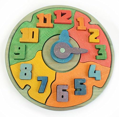 Wooden Sorting Puzzle "The Clock" - Hand Made Organic Natural Toy