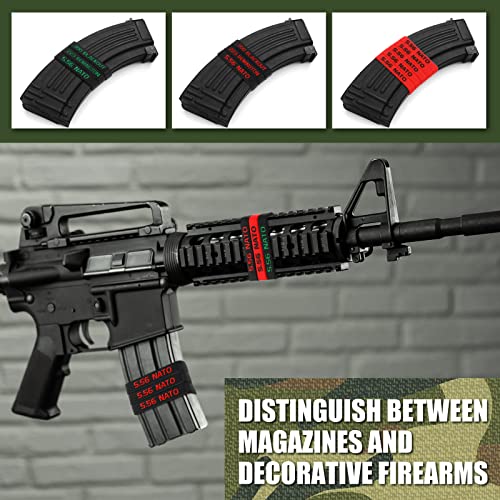 45 Pack Magazine Marking Band 5.56, 223 Rem, 300 Blackout Magazine Bands For Accessories (Red And Black Base) #TOP6