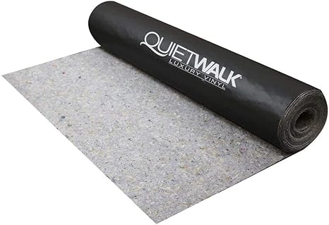 QuietWalk LV 200 Sqft Luxury Vinyl Acoustical Sound Reflecting Moisture Resistant Environmentally Friendly Flooring Underlayment, Black