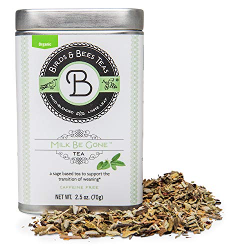 Birds & Bees Teas - Baby Weaning Sage Tea - Milk Be Gone is a Refreshing Sage Blend that Supports Transition of Weaning of Nursing Mothers to No More Milk, ~30 servings, 2.5 oz