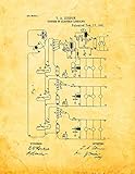 Thomas Edison System Of Electric Lighting Patent Print Golden Look (5' x 7') M11121