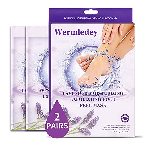 Foot Peel Mask 2Pack, Exfoloating Foot Peeling Mask for Dead Skin & Callus Remover, Exfoliating Foot Mask, Baby Soft Smooth Feet Care for Men Women(Lavender)