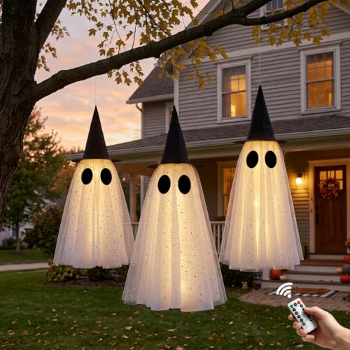 Halloween Ghost Decorations Outdoor Halloween Hanging Ghosts Decorations