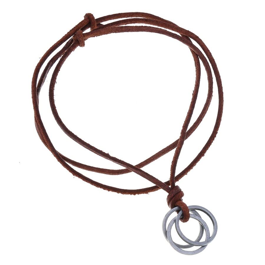 THE MEN THING TRIWHEEL BROWN - Vintage Alloy Wind Round Pendant with Adjustable Pure Leather Cord Necklace for Men & Boys (B0BYZJ8QK5) Amazon Price History, Amazon Price Tracker