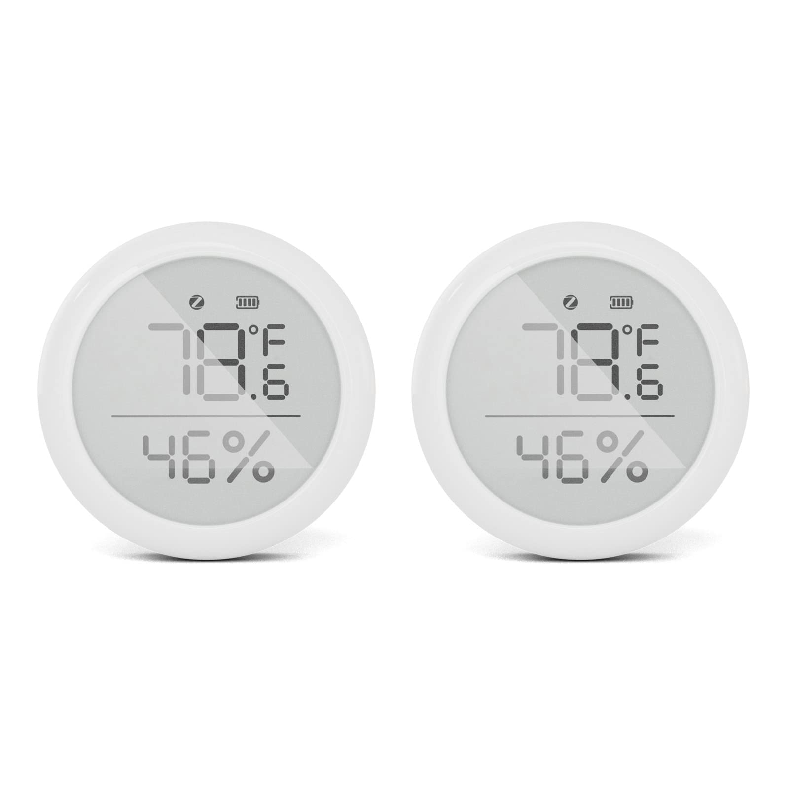 Lot de 2 capteurs de température et d'humidité pour thermomètre hygromètre intelligent Zigbee - Contrôle par application