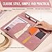 Free Engraved Name,Padfolio Portfolio PU Leather Binder,Interview Resume Folder,Business Card Holder, Organizer with A4 Legal Pads for Men Women(Rosegold,Custom)