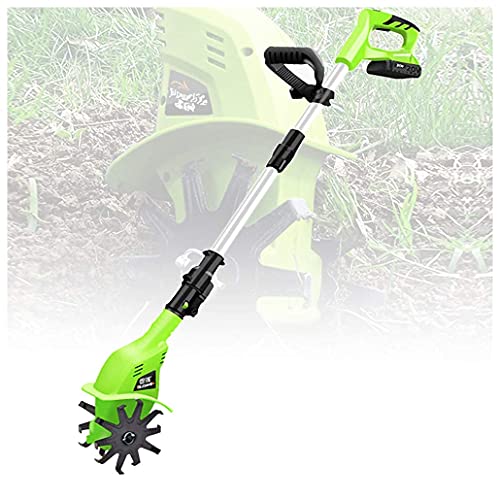 UWYTGF Garden Tiller,Tiller Rotavator Cordless, Portable Electric Hand Tiller with Rechargeable Battery and Charger, Hand Held Soil Cultivators for Gardens Vegetable Fields,97-127Cm