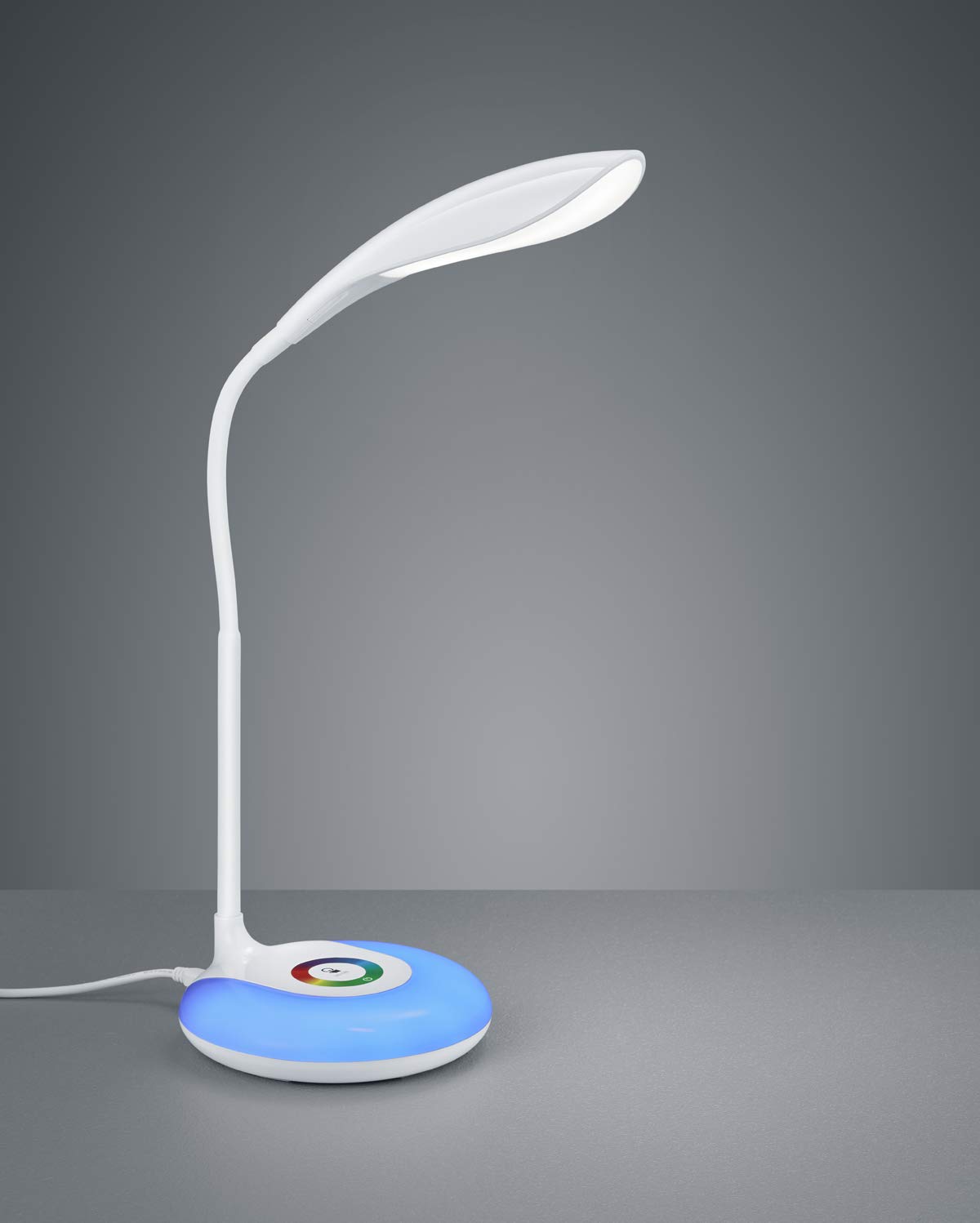 KRAIT - Lampada da scrivania flessibile con dimmer touch, attacco USB + variatore di colore RGB