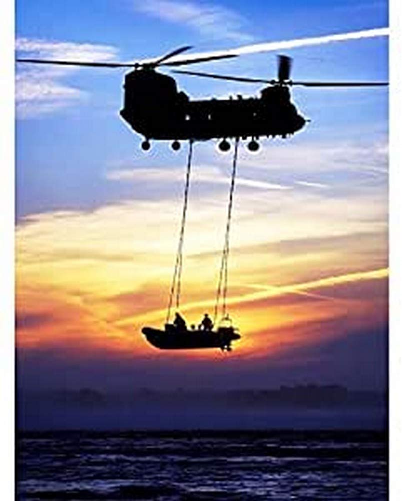 Artery8 Unframed Paper 12X16 Military Uk Chinook Helicopter Royal Marines Unframed Wall Art Print Poster Home Decor Premium