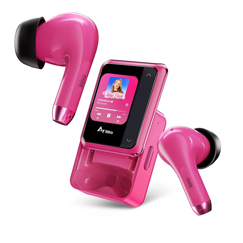 Image of Ikko ActiveBuds AB02, Earbuds with AMOLED Touchscreen, Two-Way Translation, AI Real-time Transcription, Multi-App Support, ChatGPT-4o, Bluetooth 5.3 Dual-Device Simultaneous Connection (Jet Black)