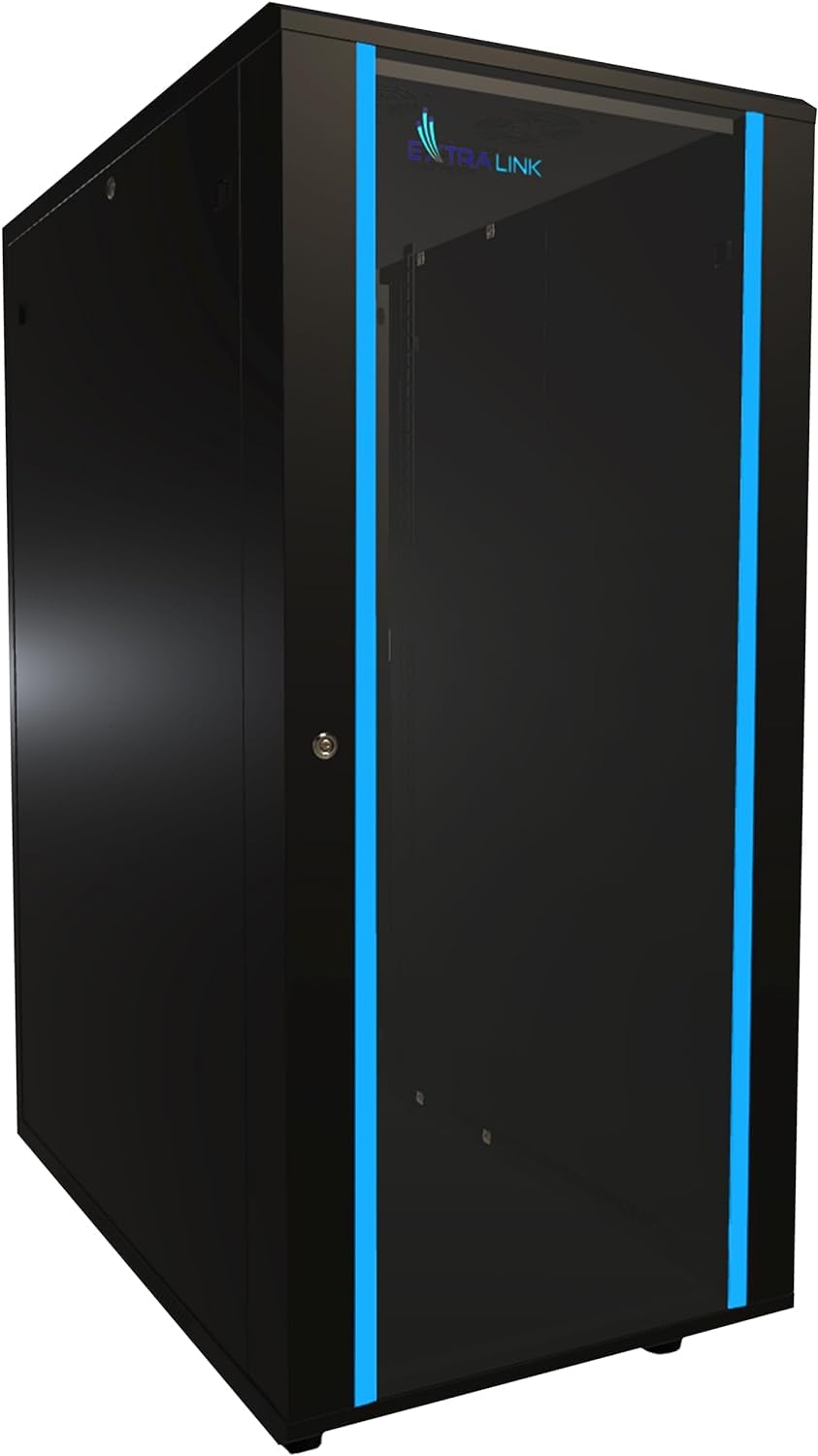 Armadio di rete da 19 pullici 27 U 600x600 pannelli laterali rimovibili autoassemblati Armadio rack 19 pollici per UPS Switch vetro temperato nero Armadio rack per server