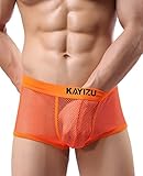 Men's Underwear,KAYIZU Brand Sexy Mesh Boxer Transparent Perspective Medium (4-Pack)