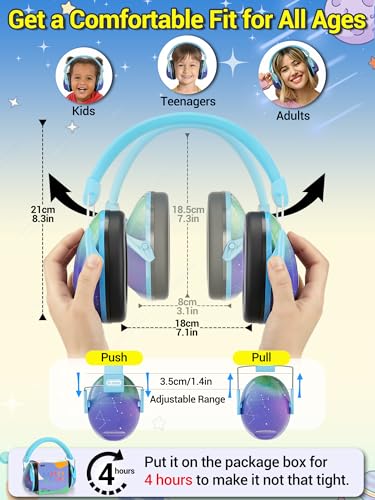 Image of Dr.meter Kids Ear Protection for Monster Jam, 27.4dB Noise Cancelling Headphones for Kids Adults, Adjustable Ear Muffs for Noise Reduction for Austim, Fireworks, Concerts and Sports Events