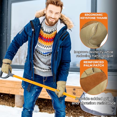 HANDLANDY Winter Leather Work Gloves - Image 3