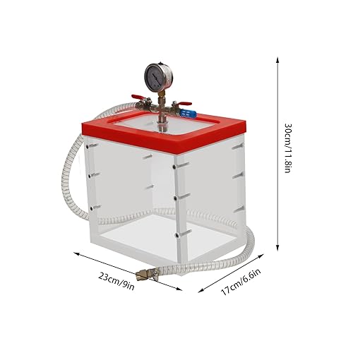 Miniatura 2 de Cámara de vacío, cámara de vacío acrílica de 2 galones, caja transparente acrílica independiente, cámaras de vacío de laboratorio perfectas para