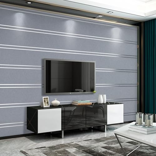Trafagala Luxury Nordic Modern Dark Gray Horizontal and Vertical Stripes Embossed Non-Woven Wallpaper Living Room Bedroom Adults Background Hallway Lounge Kitchen Wallpaper