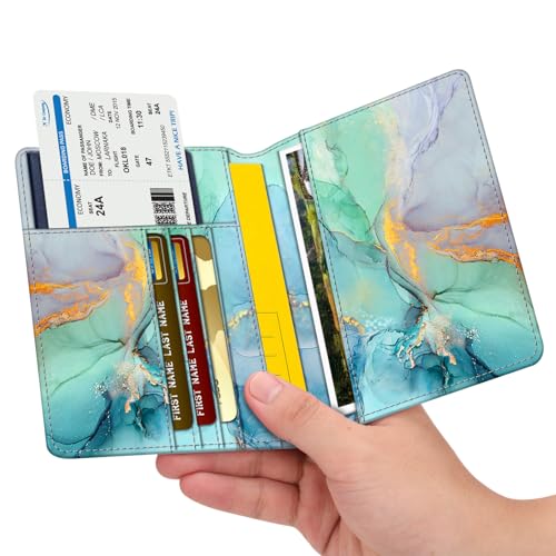 Image of FINTIE Passport Holder, Slim Travel Wallet RFID Blocking Card Case Cover Passport Cover Protector Essentials with Credit Card Slots for Women /Men | Slim