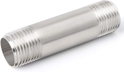 Miniatura 82 de TAISHER 2 accesorios de tubería de acero inoxidable, 1/2 "NPT x 1/2" NPT macho roscado, tubo fundido de pezón de 6 pulgadas de longitud 1.969 in