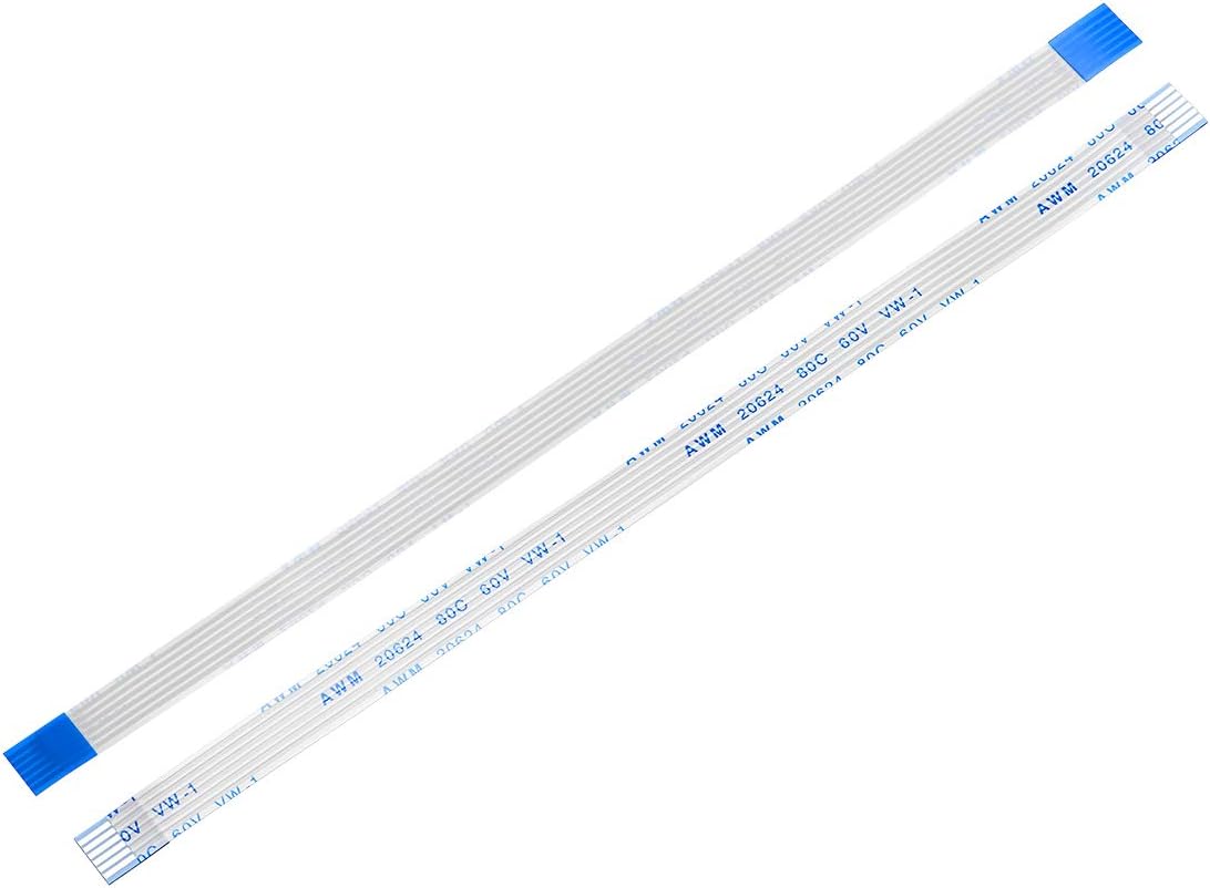 sourcing map Flexible Flat Cable,150mm 1mm Pitch 6 Pins FPC FFC Flexible Ribbon Cable for LCD TV DVD Player 10Pcs (A type)