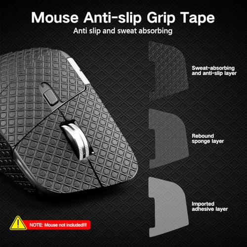 Image of ZORBES Compatible with Logitech MX Master 4, Gaming Mouse Anti-Slip Grip Tape Pre-Cut Adhesive Skin Protector, Sweat-Resistant PU Textured Mouse Grip Skin Cover, Peel and Stick, Traceless Adhesive
