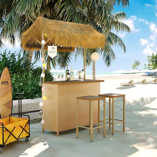3 Piece Tiki Bar for Outside Patio
