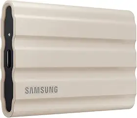 Samsung Unidade de estado sólido externa portátil T7 Shield USB 3.2 1TB, IP65 resistente à água, compatível com PC/Mac/Android/consoles de jogos (MUPE1T0K/AM), bege