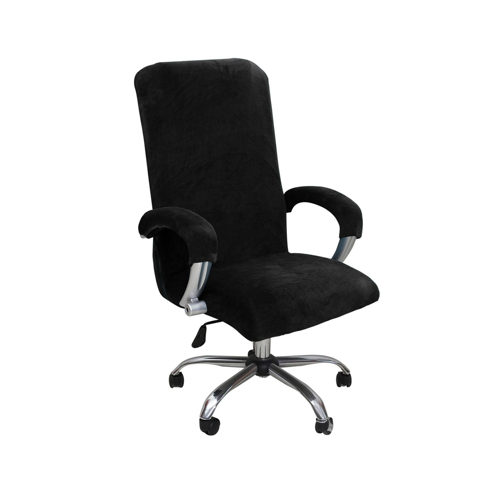Coprisedia da ufficio in velluto di alta qualità, antiscivolo, elastico, per sedie da scrivania, elegante, bianco e nero, per sedie grandi