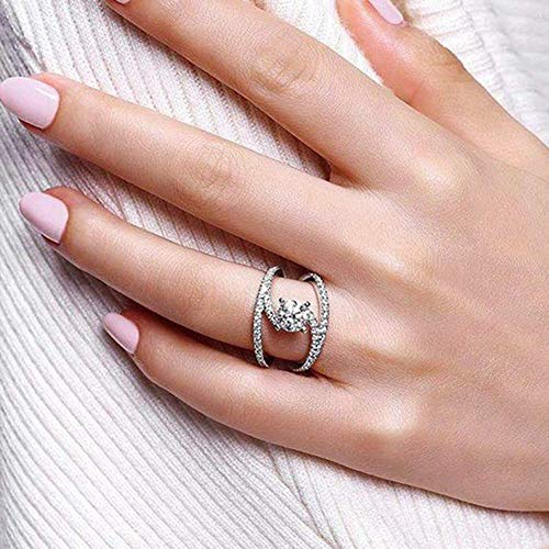 Bijou Solitaire de Demande en Mariage Strass Éclatant Métal Rose US 9 - 3