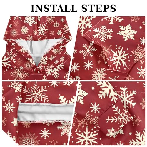 Kids Hoodies Sweaters Christmas Xmas Snowflake Hooded Sweatshirts with Big Pockets for Boys Girls B04000803