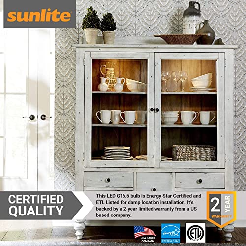 Sunlite 40306 Led G16.5 Globe Light Bulb, 7 Watts (60W Equivalent), 500 Lumens, Dimmable, Candelabra E12 Base, Short Bulbs, Vanity Bulbs, Energy Star Listed, Frosted, 6 Count #TOP4