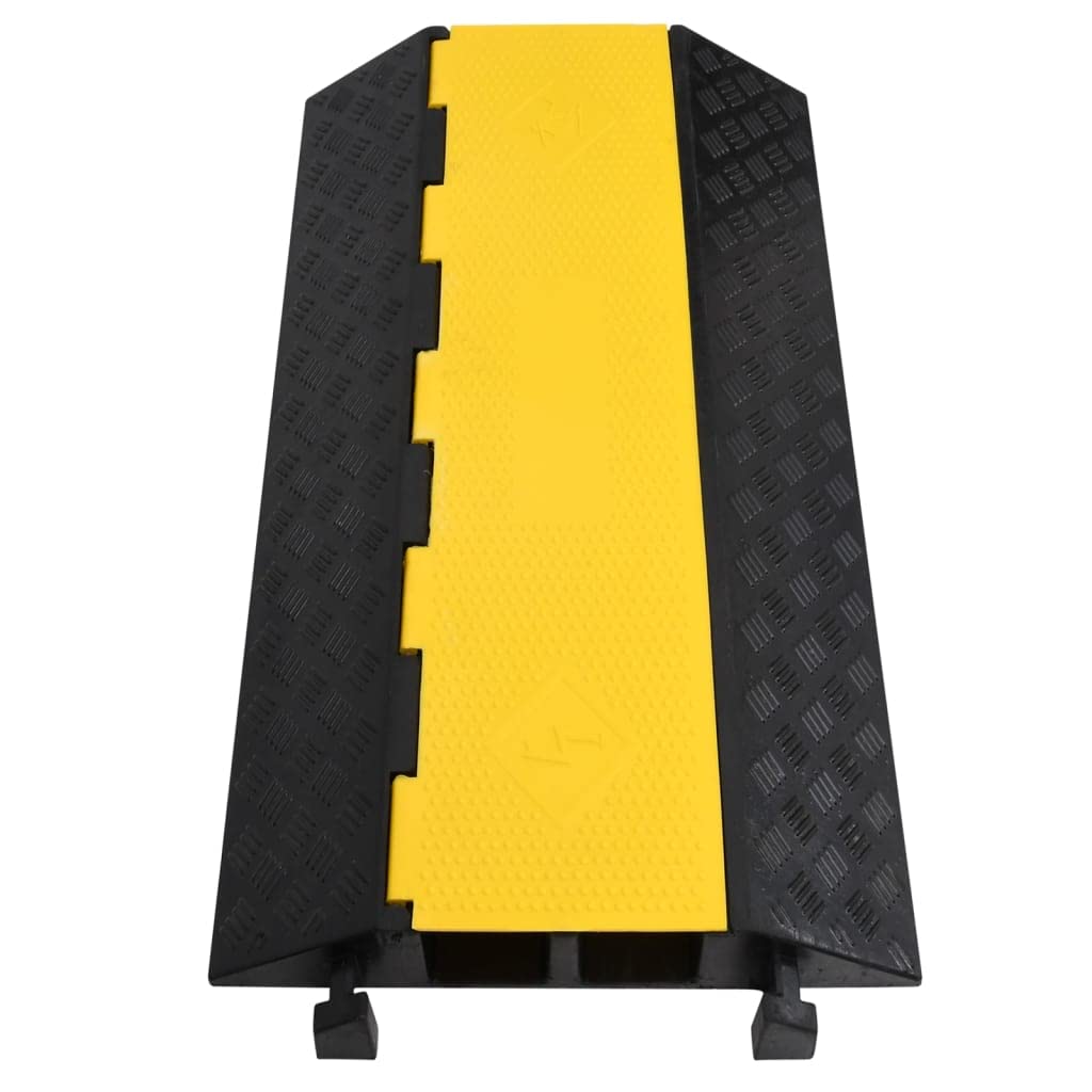 vidaXL Rampas Protectoras de Cables 2 Canales Canaleta Pasacables de Suelo Cubierta Protectora Manguera Tubo Tubería Pista Almacén 2 Piezas 100cm Goma