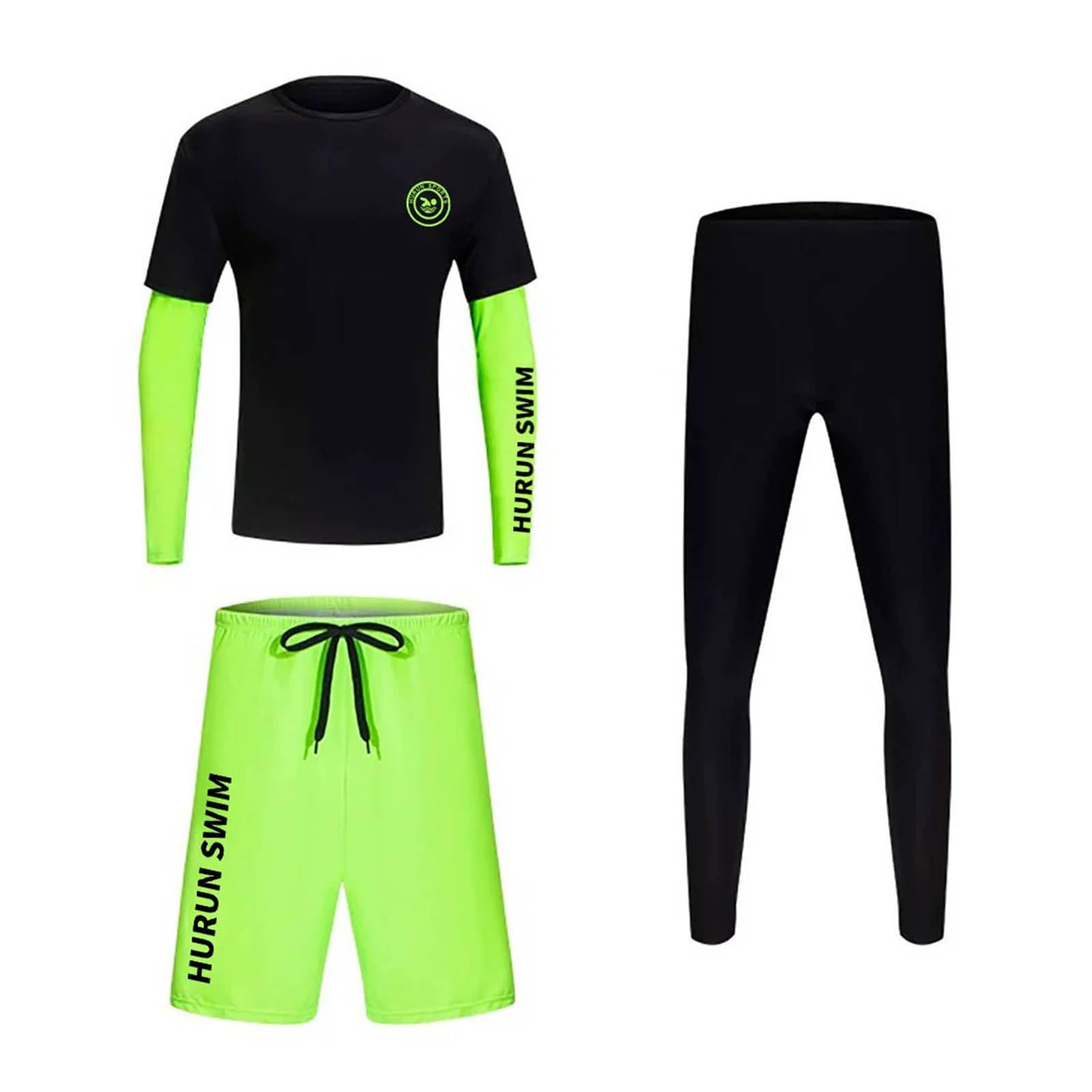 Combinaisons de Plongée pour Homme, Combinaison Plongée Homme Ensemble Trois Pièces de Surf Homme, Combinaison de Plongée Manches Longues + Pantalon Chauffant, Anti-UV et à Séchage Rapide