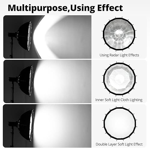 Miniatura 3 de AMBITFUL 23.6 '' 23.6 in Estudio Plata Gran Angular Belleza Plato Rejilla de Panal Bowens Montaje para Fotografía Estudio Flash Head y Monolight