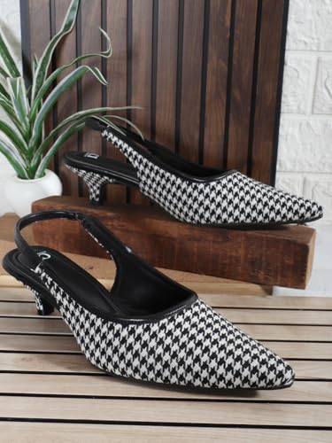 Image of Carlton London Women Comfortable Kitten Heel Pointed Toe Slingback Fashion Shoes for Daily use, Office use, Casual use